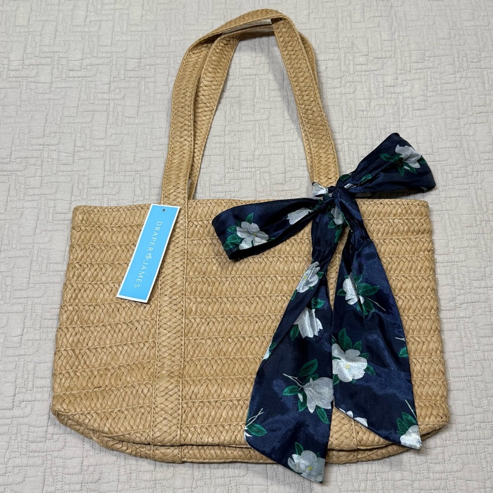 Draper James Straw Bag with Floral Scarf - Summer 2020